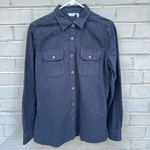 EUC Woolrich Size M Black Flannel Snap Front